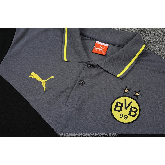 Camiseta Polo del Borussia Dortmund 22-23 Gris y Negro